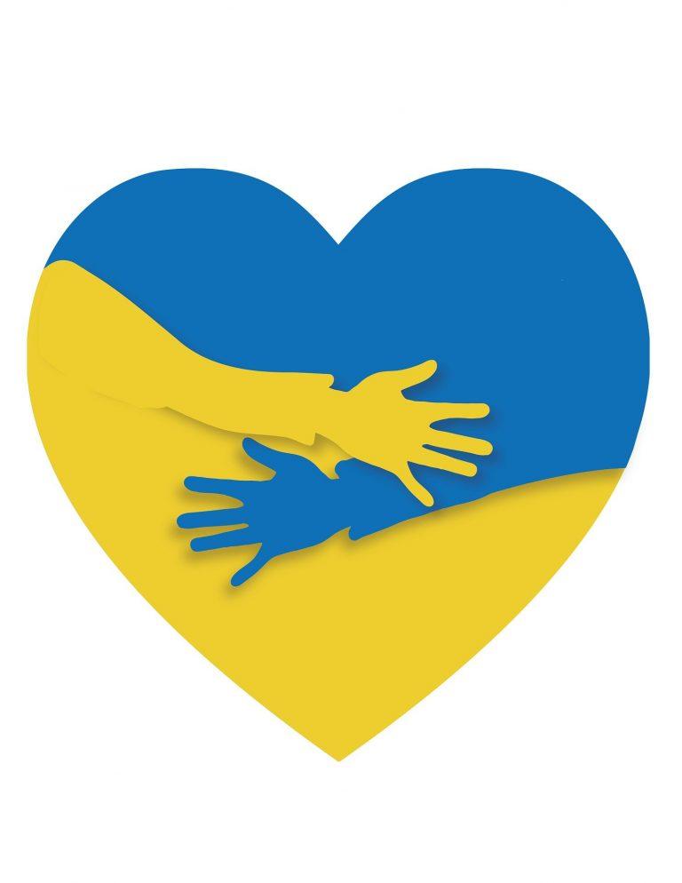 pomoc ukrainie serduszko żółto-niebieskie